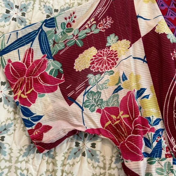 Maeve Anthropologie Cotton & Silk A Line Asian Influence Floral Dress - Picture 5 of 16